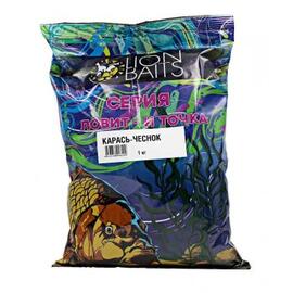 Lion Baits Прикормка Ловит и точка "Карась чеснок" 1кг, Цвет: зеленый, Вкус: чеснок, фото 
