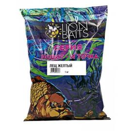 Lion Baits Прикормка Ловит и точка "Лещ желтый" 1кг, Цвет: желтый, Вкус: Бисквит и корица, фото 