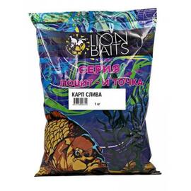 Lion Baits Прикормка Ловит и точка "Карп слива" 1кг, Цвет: оранжевый, Вкус: слива, фото 