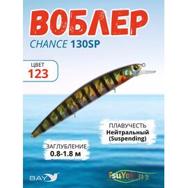 Воблер TsuYoki CHANCE 130SP 123, Цвет: 123, Вес воблера (г): 21,5, Длина воблера (мм): 130, Тип воблера: Минноу, Тип плавучести воблера: суспендер, Штрихкод: 4627139944393, Количество крючков: 3, фото 