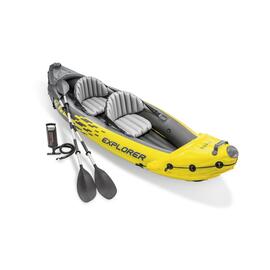 68307 Лодка Explorer K2, 2 местная, алюминиевые вёсла 213 см, ручной насос, до 160 кг, фото 
