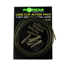 Набор безопасная клипса KORDA Lead Clip Action Pack Weed, Цвет: Weed, фото 