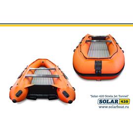Лодка надувная моторная solar-420 Стрела JET тоннель (Оранжевый ), фото 
