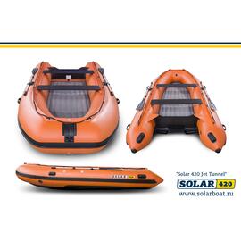 Лодка надувная моторная solar-420 JET тоннель (Оранжевый), фото 