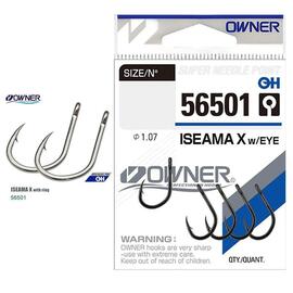 Крючок OWNER Iseama X w/eye BC №12 9шт, Размер: №12, Количество: 9, фото 