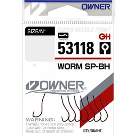 Крючок OWNER Worm SP-BH bloody red №8 7шт, Цвет: Red, Размер: №8, Количество: 7, фото 