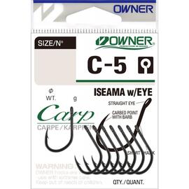 Крючок OWNER Carp Iseama w/eye BC №16 17шт, Размер: №16, Количество: 17, фото 