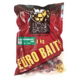 Lion Baits Бойлы растворимые серии EURO BAITS 24 мм клубничный джем - 1 кг, Вкус для группировки: клубничный джем, фото 