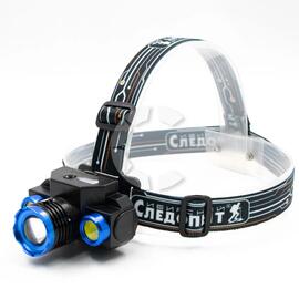 Фонарь налобный "СИБИРСКИЙ СЛЕДОПЫТ-Люкс", 1 LED + 2 COB, zoom, аккум. 220В, USB/120/, фото 