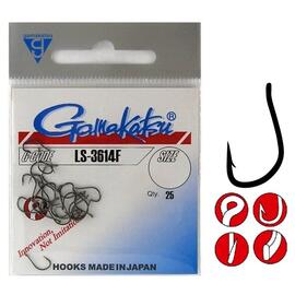 Крючки GAMAKATSU HOOK LS-3614F (BLACK) size 004,RING, 25st, фото 