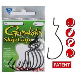 Крючки GAMAKATSU SKIP GAPE MINOR /0 size 002, 6st, Размер: 2, фото 