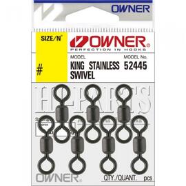 Вертлюг OWNER  King Stainless Swivel black №4 11шт, Размер: 4, фото 
