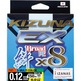 Шнур OWNER Kizuna EX X8 Broad PE multi color 150м 0,12мм 6,0кг, Цвет: Мультиколор, Диаметр лески: 0.12 мм, Размотка: 150 м, фото 