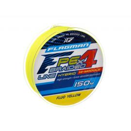 Шнур FLAGMAN PE Hybrid F4 150м Fluo Yellow 0,32мм 18,2кг 40lb, Цвет: Fluo/Yellow, Диаметр лески: 0.32 мм, Размотка: 150 м, фото 