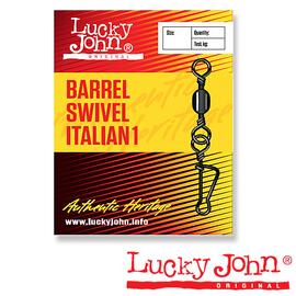 Вертлюги c застежкой Lucky John BARREL SWIVEL ITALIAN1 005 10шт., Размер: 005, фото 