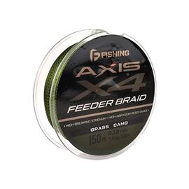 Шнур F-FISHING Axis Braid PE X4 Feeder 150м Grass Camo 0,12мм 7кг/15lb, Цвет: Grass Camo, Размотка: 150 м, фото 