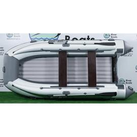 Надувная лодка RiverBoats RB 370 НДНД Фальшборт (серо-белый), Цвет: серо-белый, фото 