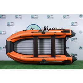 Надувная лодка RiverBoats RB 390 НДНД Фальшборт (черно-оранжевый), Цвет: черно-оранжевый, фото 