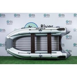 Надувная лодка RiverBoats RB 410 НДНД Фальшборт (серо-белый), Цвет: серо-белый, фото 