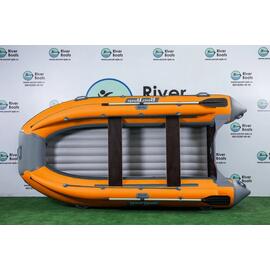 Надувная лодка RiverBoats RB 410 НДНД Фальшборт (серо-оранжевый), Цвет: серо-оранжевый, фото 