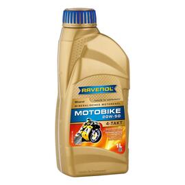 Моторное масло RAVENOL Motobike 4-T Mineral SAE 20W-50 (1л), Объем, л: 1, фото 