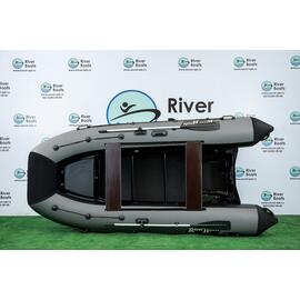 Надувная лодка РИБ RiverBoats RB 380 Встроенный рундук (черно-серый), Цвет: черно-серый, фото 