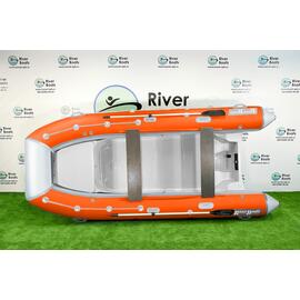Надувная лодка RiverBoats RB 430 (Встроенный рундук) (транец S— 410 мм.), Цвет: бело-оранжевый, фото 