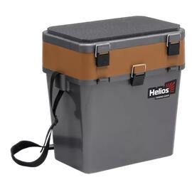 Ящик рыболовный зимний Helios 19 л (серый/золото), Цвет: серый/золото, Объем, л: 19 л, Длина, см: 39 см (по верху), 32 см - по низу, фото 