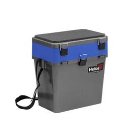 Ящик рыболовный зимний Helios 19 л (серый/синий), Цвет: серый/синий, Объем, л: 19 л, Длина, см: 39 см (по верху), 32 см - по низу, фото 