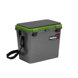 Ящик рыболовный зимний односекционный Helios 19 л (серый/оранжевый), Цвет: Серый/Оранжевый, Объем, л: 19 л, Длина, см: 39 см (по верху), 32 см - по низу, фото 