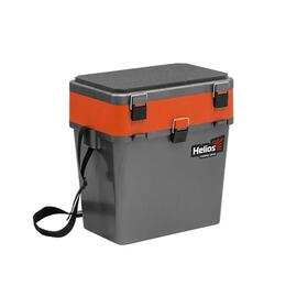 Ящик рыболовный зимний Helios 19 л (серый/оранжевый), Цвет: Серый/Оранжевый, Объем, л: 19 л, Длина, см: 39 см (по верху), 32 см - по низу, фото 