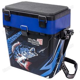 Ящик рыболовный зимний Helios Ice Fishing Perch 19 л, Цвет: синий, Объем, л: 19 л, Длина, см: 39 см (по верху), 32 см - по низу, фото 
