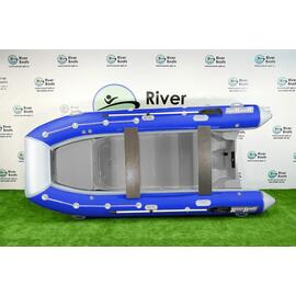 Надувная лодка RiverBoats RB 430 (Встроенный рундук) (транец L — 515 мм.), Цвет: Бело-синий, фото 