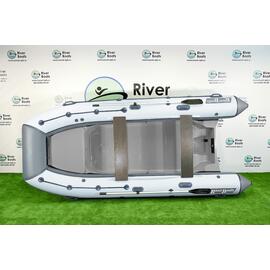 Надувная лодка RiverBoats RB 430 (Встроенный рундук) (транец L — 515 мм.), Цвет: серо-белый, фото 