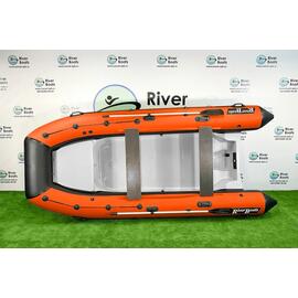 Надувная лодка RiverBoats RB 430 (Встроенный рундук) (транец L — 515 мм.), Цвет: черно-оранжевый, фото 