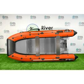 Надувная лодка RiverBoats RB 430 (Встроенный рундук) (транец S— 410 мм.), Цвет: черно-оранжевый, фото 
