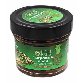 Lion baits Тигровый орех натуральный в стеклянной банке "Клубника" 110мл, Вкус для группировки: Клубника, фото 