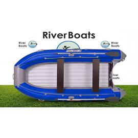 Надувная лодка RiverBoats RB 390 НДНД Фальшборт (серо-синий), Цвет.: серо-синий, фото 