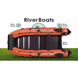 Надувная лодка RiverBoats RB 390 Киль с фальшбортом (черно-оранжевый), Цвет.: черно-оранжевый, фото 