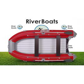 Надувная лодка RiverBoats RB 430 НДНД Фальшборт (серо-красный), Цвет.: серо-красный, фото 