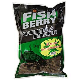 FishBerry Жмых конопляный гранулированный 8 мм- 1 кг, Вкус: Конопля, Диаметр (мм): 8, фото 
