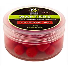 Lion Baits Wafters насадочный Бойл нейтральной плавучести Strawberry Jam (клубничный джем) 14мм 40гр, Вкус для группировки: клубничный джем, фото 