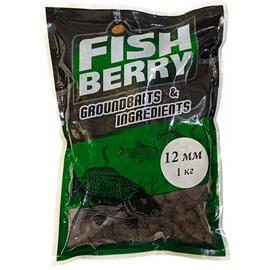 FishBerry Пеллетс карповый (лосось, цв. -темный) 12мм - 1 кг, Вкус: лосось, Вид рыбы: Карп, Диаметр (мм): 12, фото 