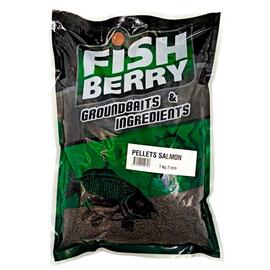 FishBerry Пеллетс карповый (лосось, цв. -темный) 2мм - 1 кг, Вкус: лосось, Вид рыбы: Карп, Диаметр (мм): 2, фото 