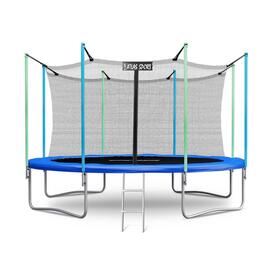 Батут Atlas Sport 435 см (14ft) с внутренней сеткой и лестницей BLUE, Цвет: синий, Диаметр батута: 435 см (14ft), фото 