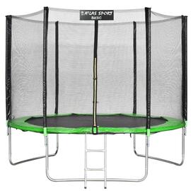 Батут Atlas Sport 252 см (8ft) BASIC с лестницей GREEN, Диаметр батута: 252 см (8 ft), Цвет: зеленый, фото 