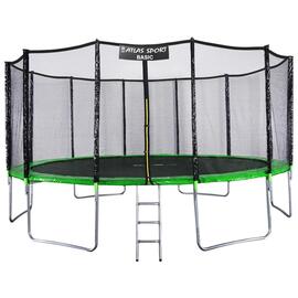 Батут Atlas Sport 490 см (16ft) BASIC с лестницей GREEN, Диаметр батута: 490 см (16 ft), Цвет: зеленый, фото 
