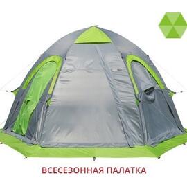 Универсальная палатка Лотос 5У Шторм (Серо-салатовый), Цвет: Серо-салатовый, Вместимость (чел): 4, Кол-во граней: 6, фото 