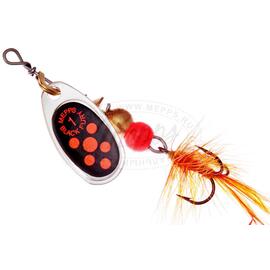 Блесна Mepps Black Fury MOUCH 1 Orange AG серебро 3,5g    (C36), Цвет: Серебро/Красная, Вес блесны (г): 3,5, фото 