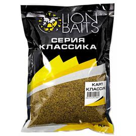 Lion Baits Прикормка серии КЛАССИКА "Карп классик" - 1кг, Вкус: Карп классик, Расцветка: желтый, фото 